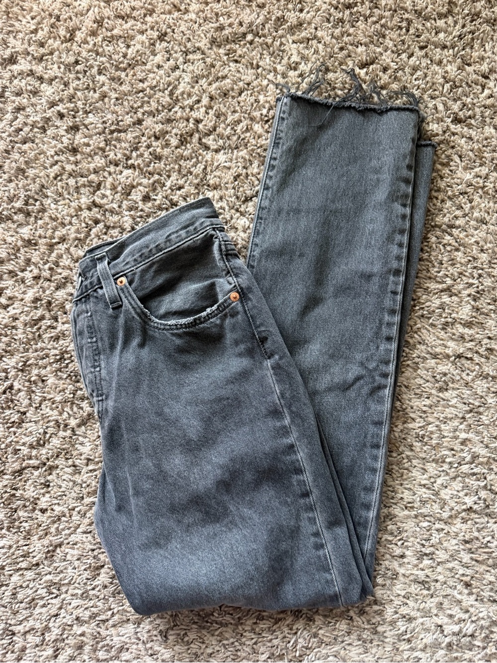 Levi's 501 Original Fit Grey Straight Leg Jeans - Women's Size 26